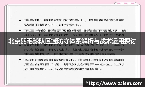北京羽毛球队区域防守体系解析与战术运用探讨